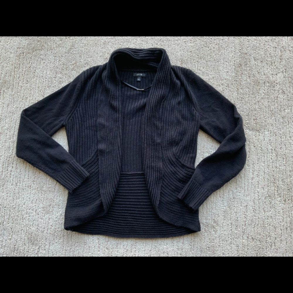 Dark Black Apt. 9 Cardigan Long Sleeves No Buttons Size Small
